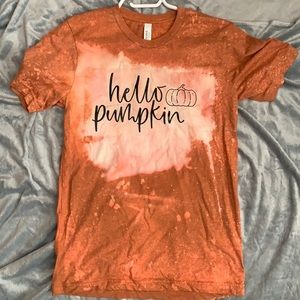 Hello pumpkin, handmade bleached tee